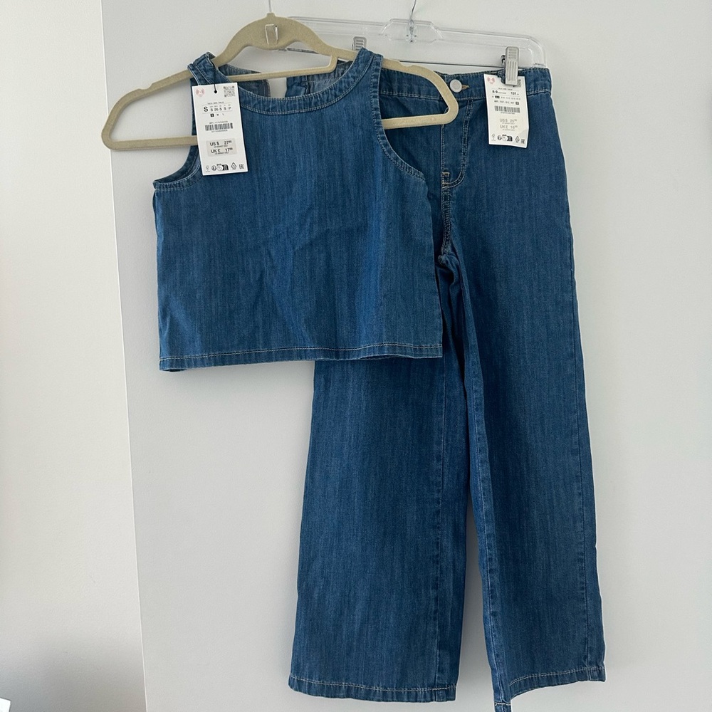 Zara Girls Denim Set - 8-9 Years